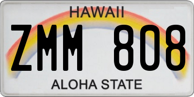 HI license plate ZMM808