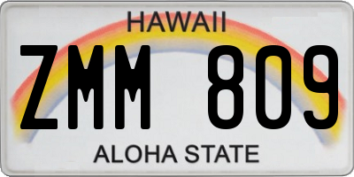 HI license plate ZMM809