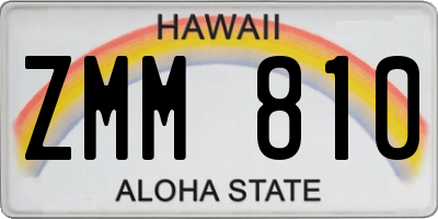 HI license plate ZMM810