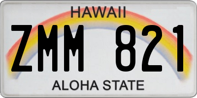 HI license plate ZMM821