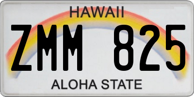 HI license plate ZMM825