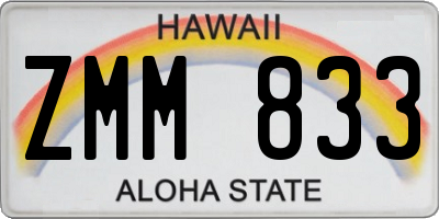 HI license plate ZMM833