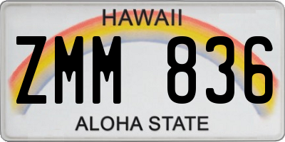 HI license plate ZMM836