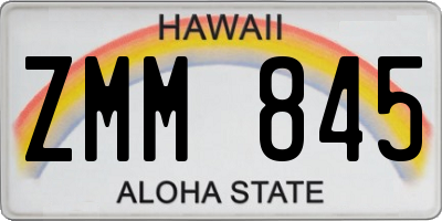 HI license plate ZMM845