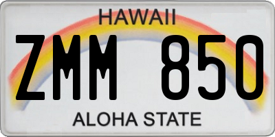 HI license plate ZMM850