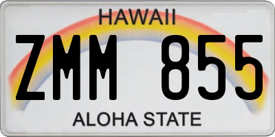 HI license plate ZMM855
