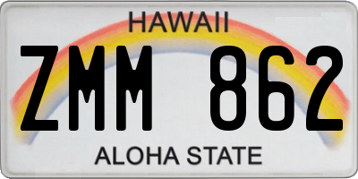 HI license plate ZMM862