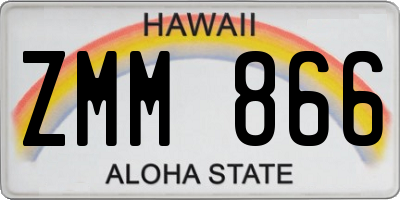 HI license plate ZMM866