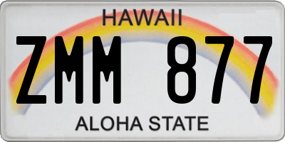 HI license plate ZMM877