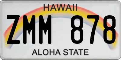 HI license plate ZMM878