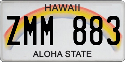 HI license plate ZMM883
