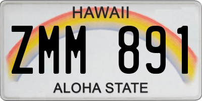 HI license plate ZMM891