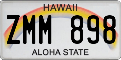 HI license plate ZMM898