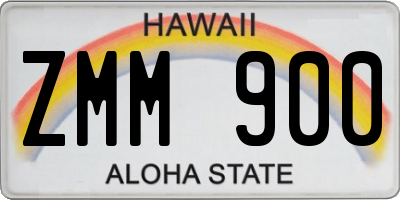 HI license plate ZMM900