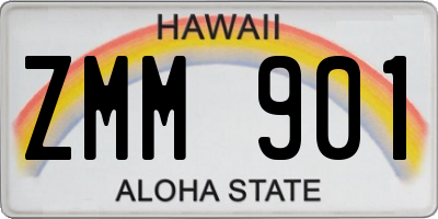 HI license plate ZMM901