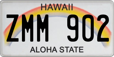 HI license plate ZMM902