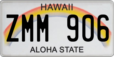 HI license plate ZMM906