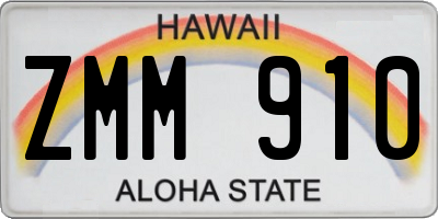 HI license plate ZMM910