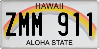 HI license plate ZMM911