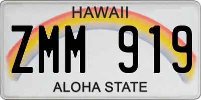 HI license plate ZMM919