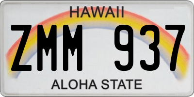 HI license plate ZMM937
