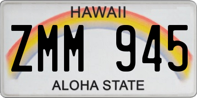 HI license plate ZMM945