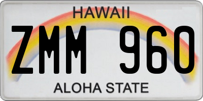 HI license plate ZMM960