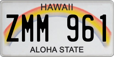 HI license plate ZMM961