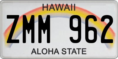 HI license plate ZMM962