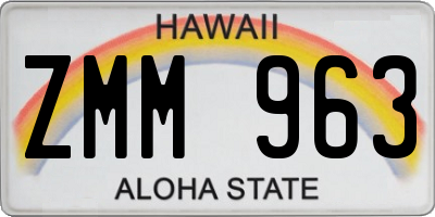 HI license plate ZMM963