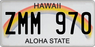 HI license plate ZMM970