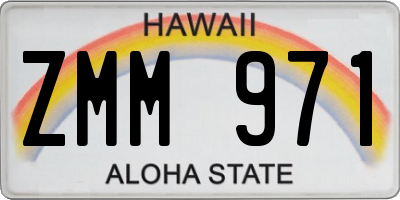 HI license plate ZMM971