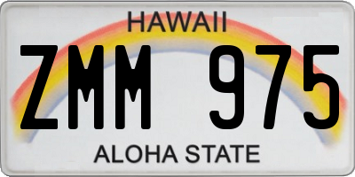 HI license plate ZMM975
