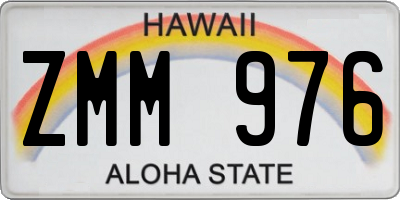 HI license plate ZMM976