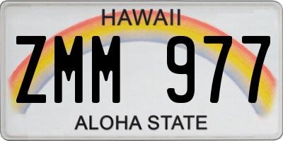 HI license plate ZMM977