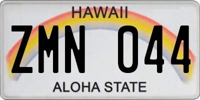HI license plate ZMN044