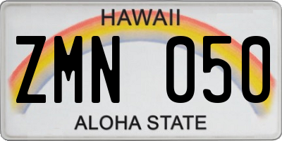 HI license plate ZMN050