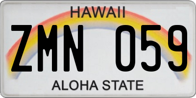 HI license plate ZMN059