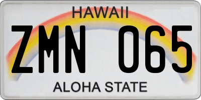 HI license plate ZMN065