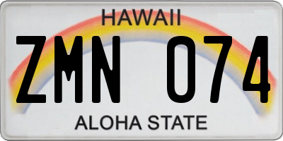 HI license plate ZMN074