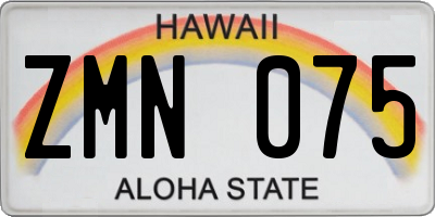 HI license plate ZMN075