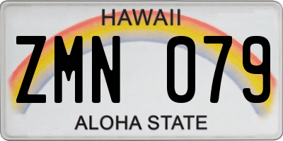 HI license plate ZMN079
