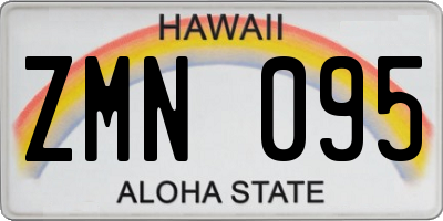 HI license plate ZMN095