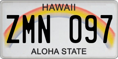 HI license plate ZMN097