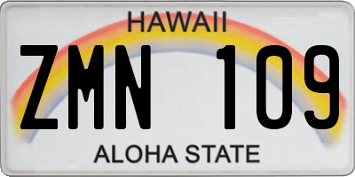 HI license plate ZMN109