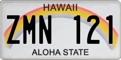 HI license plate ZMN121