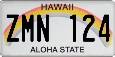 HI license plate ZMN124