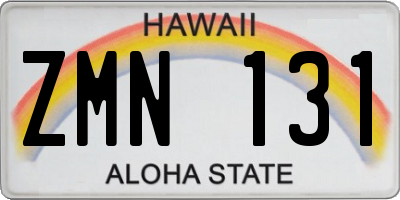 HI license plate ZMN131