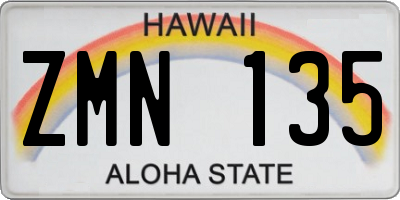 HI license plate ZMN135