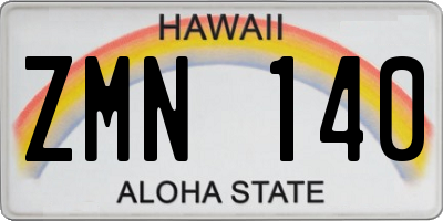 HI license plate ZMN140